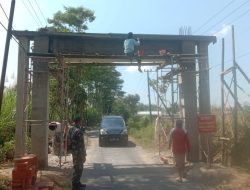 Pembangunan Gapura TMMD ke-116 Kodim 0822 Bondowoso di Percepat