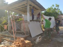 Satgas TMMD 116 Bondowoso Mulai Pasang Plafon Poskamling