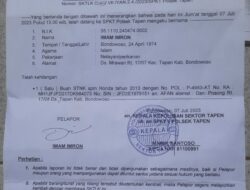 Pemberitahuan Kehilangan STNK Kendaraan Roda Dua Nopol P 4983 AT