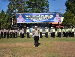 Polres Bondowoso Melaksanakan Apel Gelar Pasukan OPS Patuh Semeru 2023