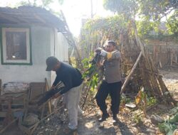 Patut Diacungi Jempol Anggota Polsek Tapen Aipda Mamik Santoso,Membantu Warga Saat Rehab Rumah Yang Roboh