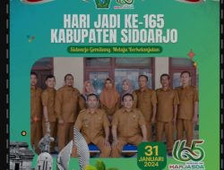 Kepala Desa Watugolong Slamet Handoyo Bersama Segenap Perangkat Desa Mengucapkan Selamat Hari Jadi Sidoarjo Ke 165 tahun