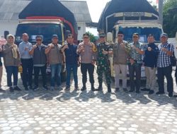 Dandim 0422/LB Hadiri Pelepasan Distribusi Logistik dan Penertiban penertiban Alat Peraga Kampanye (APK) di Masa Tenang Pemilu 2024