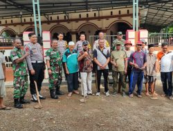 Sambut Ramadan, Babinsa, Bhabinkamtibmas Dan Warga Pakem Bersihkan Masjid Baiturrahman