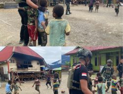 Satgas Yonif 509 Kostrad Berbagi Keceriaan Ajak Main Bola Anak-anak Papua