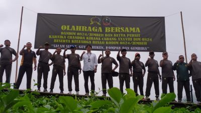 Sinergitas Kodim 0824 Jember dengan PTPN I Regional 5 Gelar Jalan Sehat dan Senam Bersama