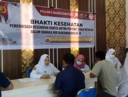 Dalam Rangka Hari Bhayangkara ke 78 Tahun 2024 Polres Bondowoso Melaksanakan Giat Pemeriksaan Penyakit Tidak Menular