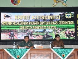 Kodim 0822 Bondowoso Gelar Rakor Program Bantuan Irigasi Pemompaan Kementan RI Tahun 2024