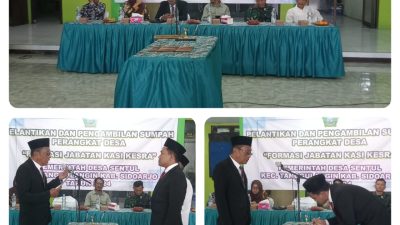 Pelantikan dan Pengambilan Sumpah Jabatan Perangkat Desa Sentul Kecamatan Tanggulangin