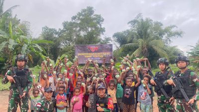 Peringati HUT Tamalatea Ke 60, Satgas Pamtas Yonif 726/Tml Lakukan Kegiatan Bhakti Sosial Di Wilayah Perbatasan RI-PNG