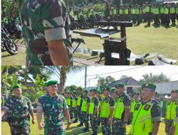 Kasdim 0822 Bondowoso, Mayor Inf Tanuri Pimpin Apel Gelar Pasukan Pengamanan Pilkada Tahun 2024