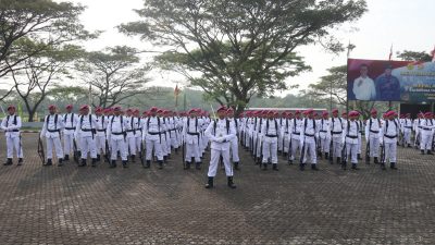 Prajurit Puslatpurmar-8 teluk Ratai Ikuti Upacara HUT Ke-79 Republik Indonesia