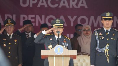 Sempat Diguyur Hujan, Upacara Peringatan Hari Pengayoman di Kemenkumham Aceh Berlangsung Khidmat