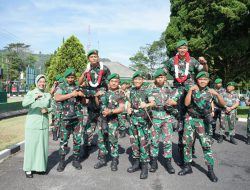 Serda Dafa dan Pratu Kelvin atlet Taekwondo berprestasi, disambut Komandan Kodim 0422/LB