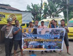 Satlantas Polres Simalungun Gelar Penyuluhan Keliling Jelang Nataru, Himbau Sopir Angkutan Umum Patuhi Aturan Lalu Lintas