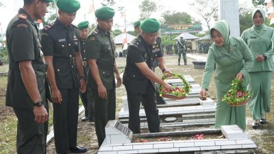 KODIM 0422/LAMPUNG BARAT GELAR UPACARA ZIARAH NASIONAL DALAM RANGKA HARI JUANG TNI-AD TAHUN 2024