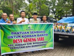 ADM PERUM PERHUTANI KPH BONDOWOSO, SALURKAN BANTUAN SEMBAKO UNTUK WARGA TERDAMPAK BANJIR BANDANG