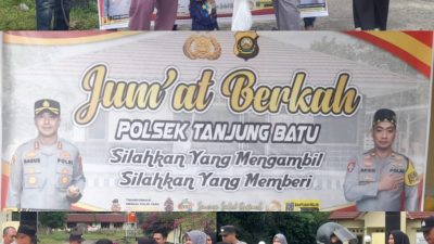 Polsek Tanjung Batu Giat Jum’at Berbagi Berkah,Tema Silahkan Mengambil Serta Silakan Memberi