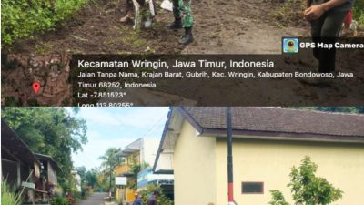 Jumat Bersih, Babinsa Koramil 0822/05 Wringin Gotong Royong Ciptakan Lingkungan Nyaman