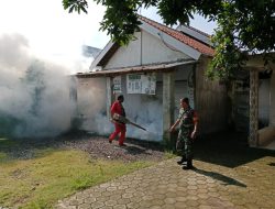 BABINSA KADEMANGAN DAMPINGI FOGGING CEGAH DEMAM BERDARAH