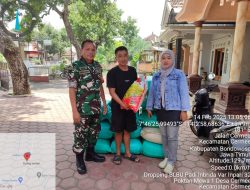 Babinsa Dampingi Pembagian Bantuan Bibit Padi Inpari 32 untuk Ketahanan Pangan