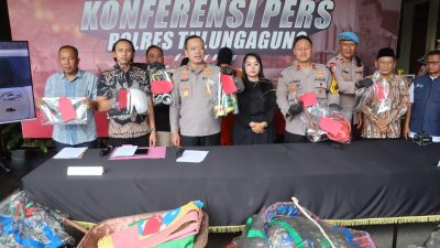 Polres Tulungagung Tetapkan 7 Tersangka Kasus Balon Udara Berpetasan 105 buah