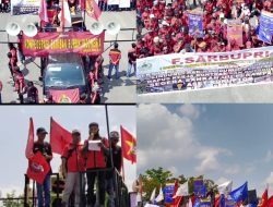 MAY DAY : SERIKAT BURUH SARBUPRI (PT.BRK) OGAN ILIR BERAKSI,MENUNTUT KESEJAHTERAAN BURUH DI BUMI BERTENAGA