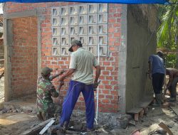 Pembangunan MCK Masjid di Lokasi TMMD Capai 45 Persen, Dansatgas Apresiasi Gotong Royong Warga