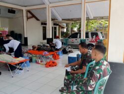 Bakti TNI PRODUKTIF untuk Rakyat : Danramil Dan Babinsa Dukung Program P4K Lewat Donor Darah