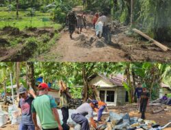 Satgas TMMD ke-124 Kodim 0422/Lampung Barat Bangun Gorong-Gorong di Pekon Pemerihan