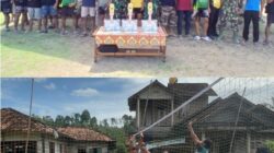 Semangat Kebersamaan TMMD ke-124, Kodim 0422/LB Gelar Turnamen Bola Voli bersama Warga Pekon Pemerihan