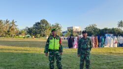 TNI-Polri dan Aparat Daerah Jaga Ketertiban Sholat Idul Adha di Lapangan Perintis Bondowoso