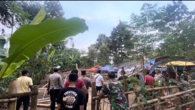 Personel Gabungan Polres Pasuruan Bongkar Arena Sabung Ayam di Purwodadi