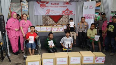 Hari Bhayangkara ke-79 Polrestabes Surabaya dan Bhayangkari Bantu Kaum Difabel