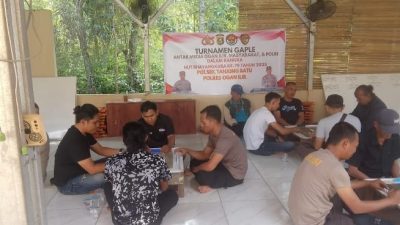 Semarak HUT Bhayangkara ke-79, Polsek Tanjung Batu Gelar Lomba Gaple Bersama Awak Media dan Masyarakat