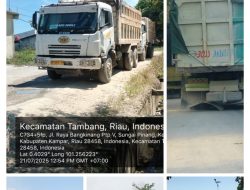 Truk ODOL Vendor Proyek Tol Pekanbaru–Rengat Bebas Melintas di Wilayah Polsek Tambang, LSM KPB Desak Polisi Bertindak