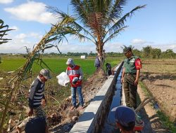 Babinsa dan PPL Turun Langsung Cek Pembangunan Irigasi Sawah Warga Koncer Kidul