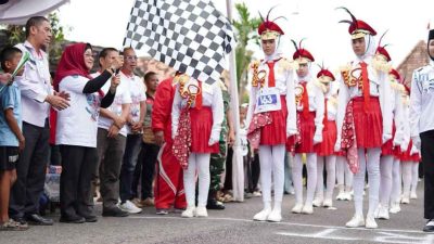 Semarak HUT RI, Ratusan Pelajar di OKI Ikut Lomba Gerak Jalan