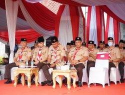 Kasdim 0402/OKI Hadiri Upacara Pramuka di Halaman Pemda OKI