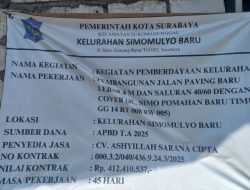 Dua Titik Pekerjaan Dana Kelurahan Simomulyo baru Diduga Tidak Sesuai Spesifikasi