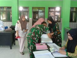 Babinsa Desa Petung Dampingi Posyandu Balita Pos Pepaya di Curahdami Kab Bondowoso