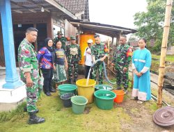 Kodim 0822 Bondowoso Salurkan Bantuan Air Bersih Sambut HUT TNI ke-80