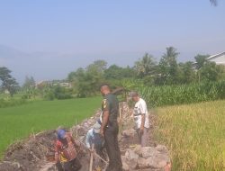 Babinsa Kawal Proyek Irigasi Desa Tangsil Kulon, Warga Sambut Gembira
