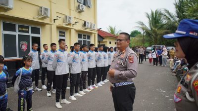 Polres OKI Melepas Peserta Polisi Cilik dan Peserta Patroli Keamanan Sekolah di Palembang