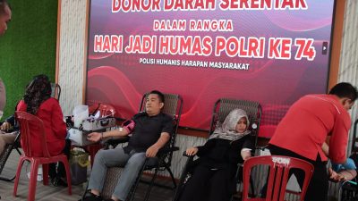 Polres OKI Gelar Donor Darah dalam Rangka Hari Jadi Humas Polri ke-74