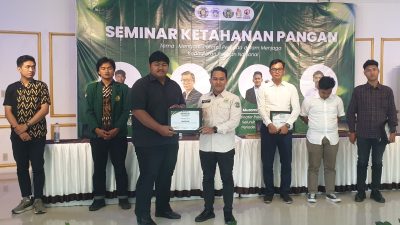 Seminar ketahanan pangan BEM Fakultas Pertanian USU tentang peran pemuda dalam menjaga ketahanan pangan nasional.