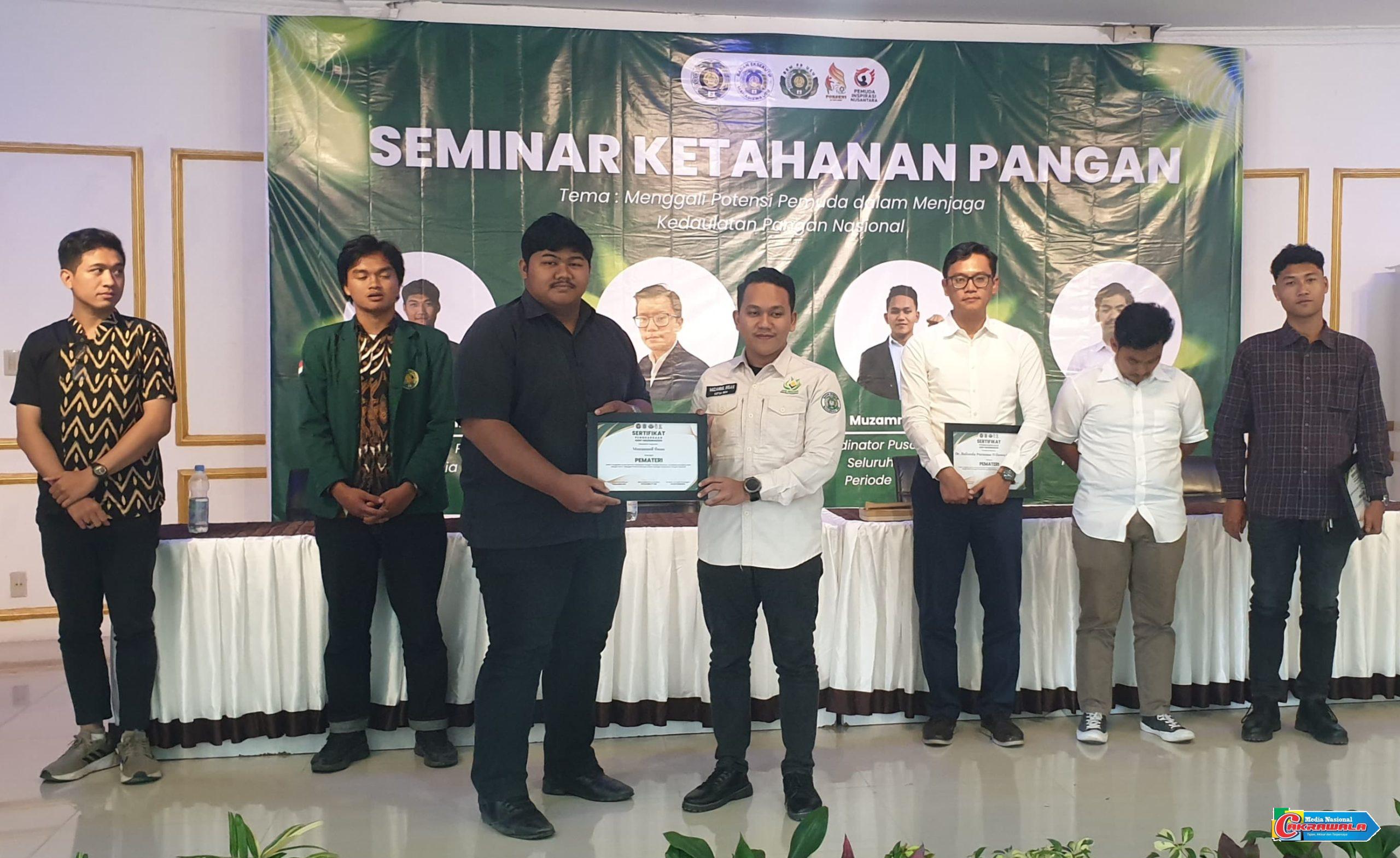 Seminar ketahanan pangan BEM Fakultas Pertanian USU tentang peran pemuda dalam menjaga ketahanan pangan nasional.