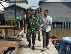 Dandim 0402/OKI-OI Tinjau Lokasi Pembangunan Jembatan Gantung