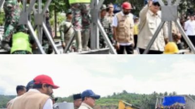 Percepatan Pemulihan Akses, Presiden Prabowo Tinjau Pengerjaan Jembatan Bailey Teupin Mane di Bireuen