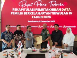 KPU Bondowoso Gelar Rapat Pleno Terbuka Rekapitulasi Data Pemilih TW IV, Kodim 0822 Tegaskan Pentingnya Validitas Data